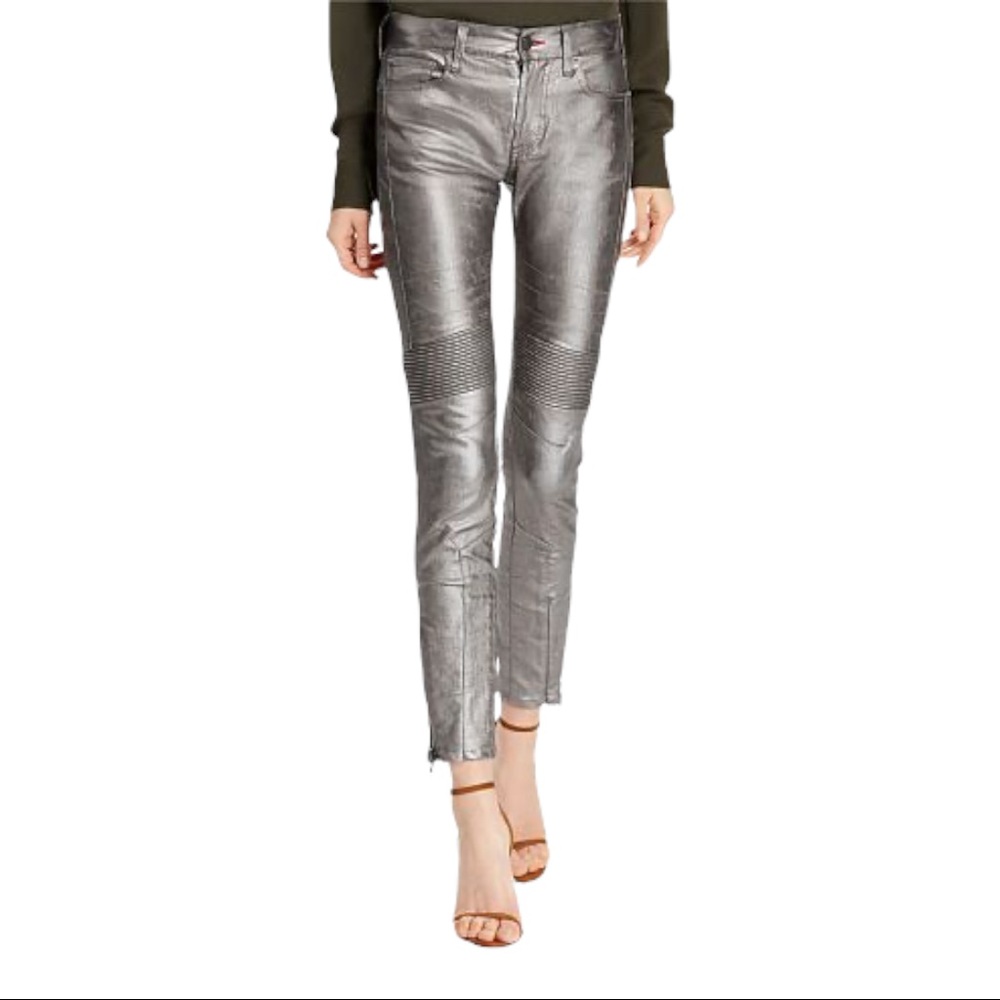 NWT Polo Ralph Lauren Metallic Moto Jeans Size 25